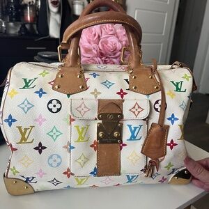 Authentic Louis Vuitton Multicolor Monogram Speedy 30
